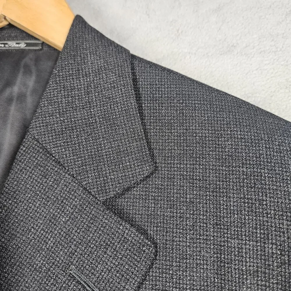 Ermenegildo Zegna Traveller Blazer Mens 46R Dark Gray Black Wool Italy Boss